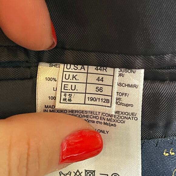 Brooks Brother Black 100% Tollegno 1900 Cashmere Blazer sz 44R - Picture 7 of 8